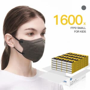 FlameBrother FFP2 Mini Size Face Masks for Kids CE 1463 Certified FFP2 Mask 1600pcs Grey
