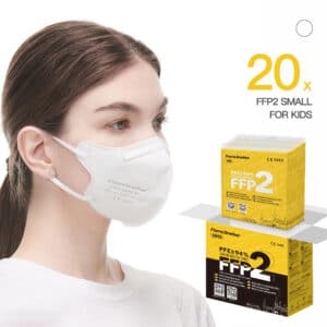 FlameBrother FFP2 Small Size Mask for Kids CE 1463 Certified FFP2 Respirator Masks 20pcs White